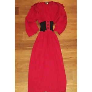 Vintage Dress Dawn Joy Fashions  Red Pattern  Women's Size 11